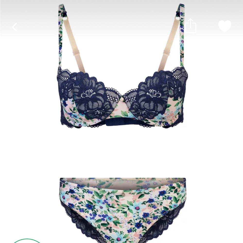 Floral Lace Bra and Panty Set